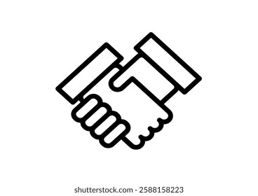 Business handshake line icon, outline vector sign, linear style pictogram isolated on white. Agreement, Shaking hands symbol, logo illustration. Editable stroke