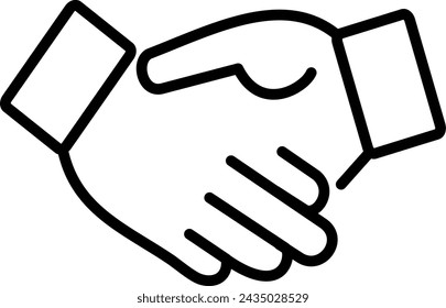 Business handshake line icon. Replaceable vector design.