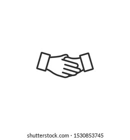 Business handshake line icon in simple design on a white background