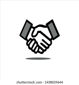 Business handshake line icon vector
