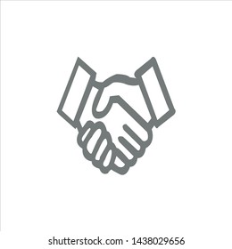 Business handshake line icon vector