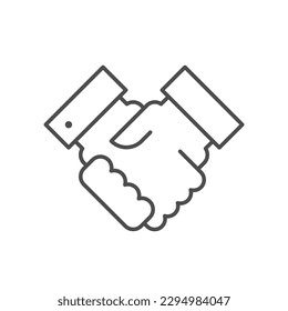 Business handshake line outline icon