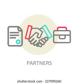 Business handshake. line vector illustration eps 10