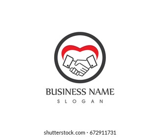 Business Handshake Love Logo