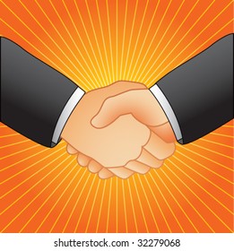 business handshake on starburst