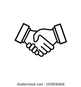 Business handshake. Business relationship. Simple vector illustration isolated on white background. EPS 10