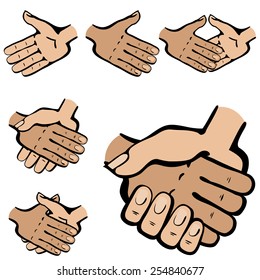 Business handshake set. Cartoon.  Set.