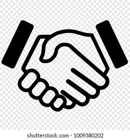 Business handshake silhouette vector icon