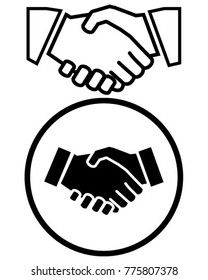 Business handshake solid icon, contract and agreement, vector graphics