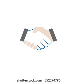 Business handshake solid icon, deal agreement, vector graphics, a colorful linear pattern on a white background, eps 10.
