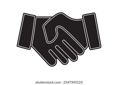 Coleção de ícones de vetor de linha fina de handshake de empresa