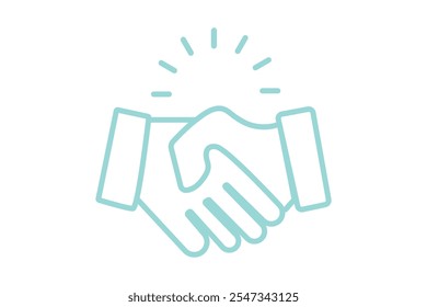 Business handshake thin line vector icon collection