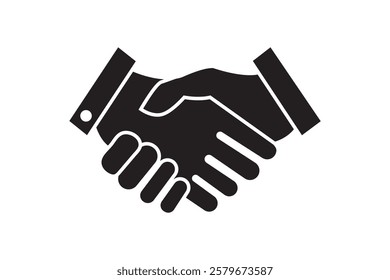 Business handshake thin line vector icon collection