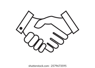 Business handshake thin line vector icon collection