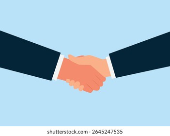 Business handshake. Two businessmen shaking hands as a symbol of a successful deal, partnership, and agreement. Concept for cooperation, trust