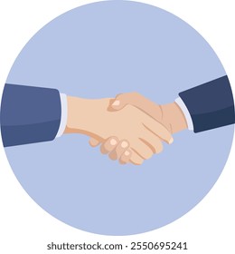 Aperto de mão de duas mãos em estilo plano. Ícone plano. Ilustração vetorial