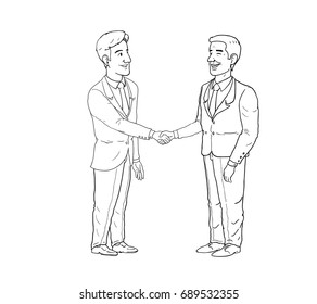 Business handshake vector hand drawn