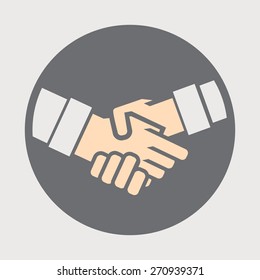 Business handshake vector icon