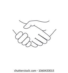 Business handshake. Vector icon of contract agreement.