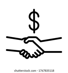 Business handshake vector icon. Contract agreement, bet, partnership concepts flat icon for apps and websites.