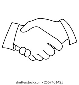 Business handshake vector icon on a white background