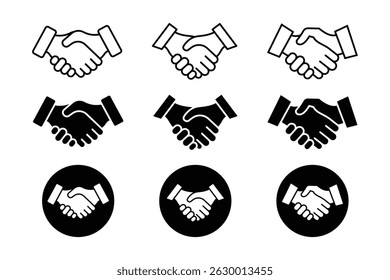 Conjunto de iconos de Vector de apretón de manos de negocios