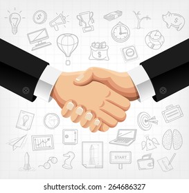 Business handshake vector illustration