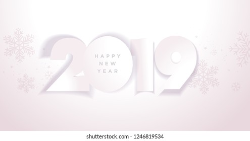 Business Happy New Year 2019 greeting card. Vector illustration concept for background, greeting card, website and mobile website banner, party invitation card, social media banner, marketing material