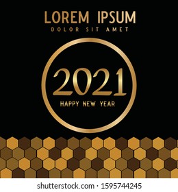Business Happy New Year 2021 greeting card. Vector illustration concept for background, greeting card, banner for website, social media banner, marketing material