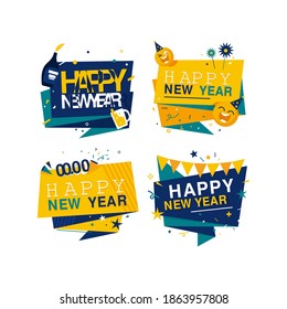 Business Happy New Year greeting card. Vector illustration concept for background, greeting card, website and mobile website banner, party invitation card, social media banner, marketing material