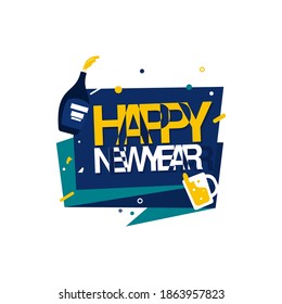 Business Happy New Year greeting card. Vector illustration concept for background, greeting card, website and mobile website banner, party invitation card, social media banner, marketing material