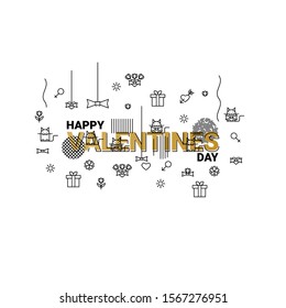 Business Happy Valentine Day greeting card. Vector illustration concept for background, greeting card, banner for website, social media banner, marketing material - Vector