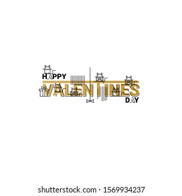 Business Happy Valentine Day greeting card. Vector illustration concept for background, greeting card, banner for website, social media banner, marketing material - Vector