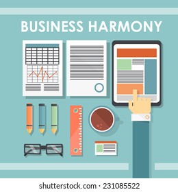 business harmony. flat illustration
