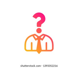 Business head hunting icon. Question sign. Human resources symbol. Classic flat style. Gradient hiring employees icon. Vector