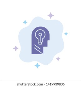 Business, Head, Idea, Mind, Think Blue Icon on Abstract Cloud Background
