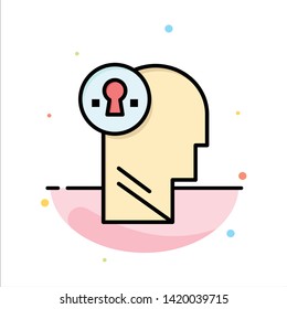 Business, Head, Idea, Mind, Think Abstract Flat Color Icon Template