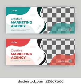 business healthcare products Facebook cover design template with vector