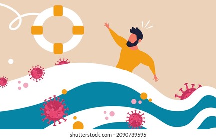 Business Help Crisis Stimulus Survive. Coronavirus Insurance Government Bankruptcy Economic. Vector Illustration Financial Rescue And First Aid Finance Entrepreneur Company. People Risk Quarantine