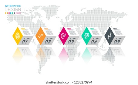Business hexagon labels shape infographic groups bar.