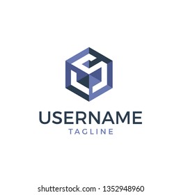 Business hexagon Logo Template initial CS, vector  illustration