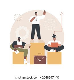 Business hierarchy abstract concept vector illustration. Hierarchical organization, top level management, execution of business plan, corporate ladder, company model and size abstract metaphor.