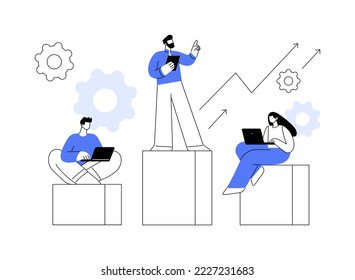 Business hierarchy abstract concept vector illustration. Hierarchical organization, top level management, execution of business plan, corporate ladder, company model and size abstract metaphor.