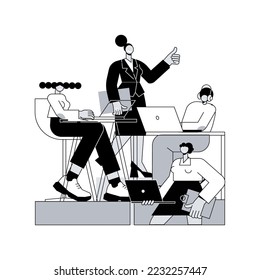 Business hierarchy abstract concept vector illustration. Hierarchical organization, top level management, execution of business plan, corporate ladder, company model and size abstract metaphor.
