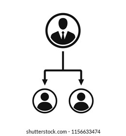 Business hierarchy connections, Teamwork flowchart, Vector illustration
