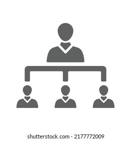 Business, hierarchy icon. Gray vector graphics.