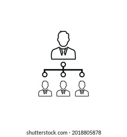 Icono de jerarquía comercial. Ilustración vectorial de línea de jerarquía empresarial