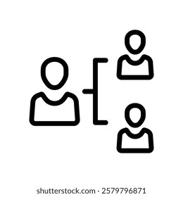 Business hierarchy icon, Line Vector graphics