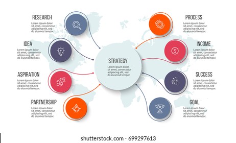 Business Hierarchy Infographic Organization Chart 8 Stock Vector ...