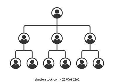 Business, hierarchy, leader icon. Hierarchy of company. Flat vector illustration.